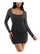 CITY STUDIO Womens Short Dress Black Open Strappy Back Juniors L