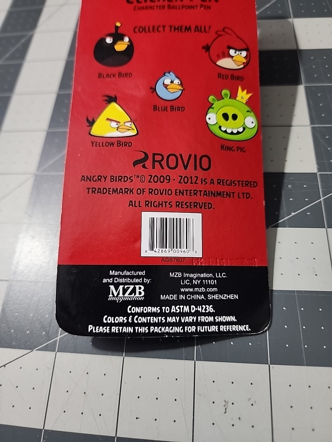 2012 Rovio Angry Birds Tiny Toppers  4 Pack With Clicker Pen MZB