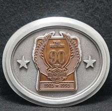 XE21159 NOS VINTAGE 1993 HARLEY-DAVIDSON MOTORCYCLES 90 YEARS BELT BUCKLE