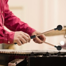 2 Pcs Percussion Instrument Mallets Wooden Handle Tongue Drumsticks for Practice