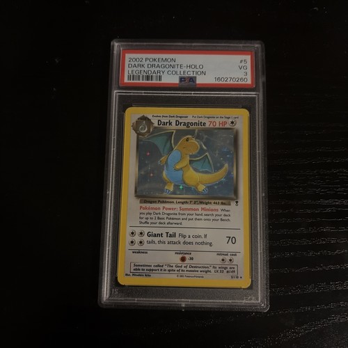 2002 Pokemon Legendary Collection Dark Dragonite Holo Rare 5/110 PSA 3