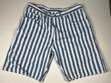 VTG 90s Wrangler 97 Series Blue White Hickory Striped Denim Shorts Men USA Jorts