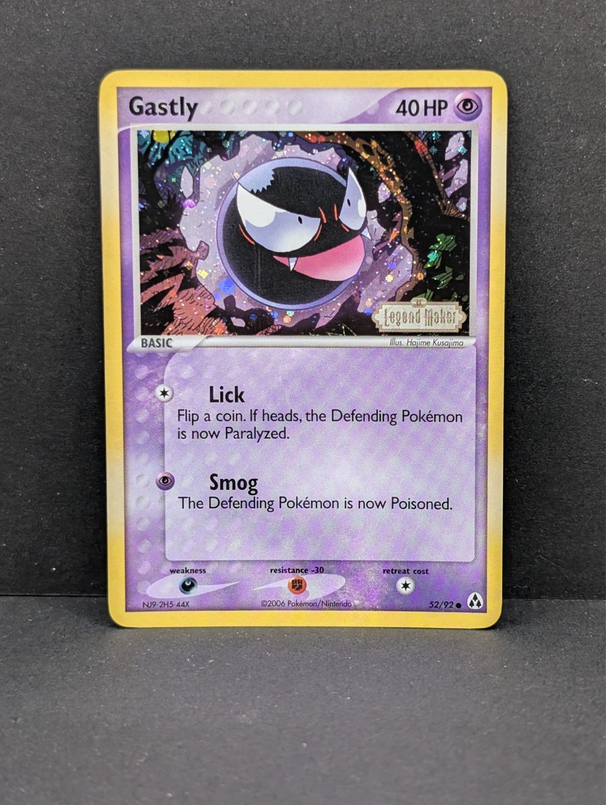 Gastly 52/92 Legend Maker Reverse Holo Rare Pokemon TCG Nintendo Gengar NM
