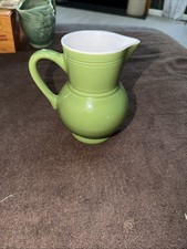 EMILE HENRY France Green Apple Pottery Water Pitcher 7.5” Tall Williams Sonoma