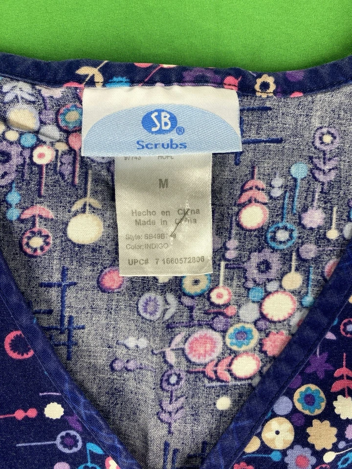 Medium Purple Flowers Design Simply basic Scrub Shirt - Image 2 of 4