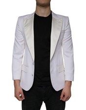 Dolce & Gabbana Off White Wool Single Breasted Dress Men's Blazer