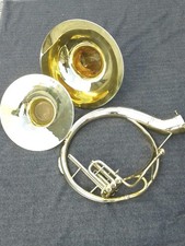 SOUSAPHONE DOUBLE BELLS (22"+17") IN GOLDEN POLISH + MOUTHPC + CASES + FREE SHIP