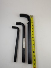 3 Large USA Made Allen Hex Wrenches 1" 3/4" 5/8" Long Handle QKeys