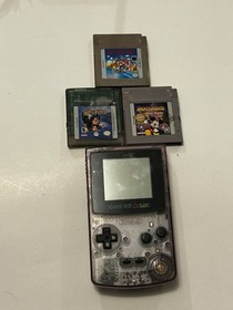 Nintendo Game Boy Color Handheld System - Atomic Purple tested works (NO SOUND)