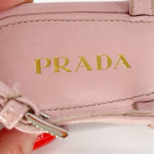 Prada Pale Pink Patent Leather T Strap Thong Strappy Flat Sandal size IT 37 - Picture 8 of 11