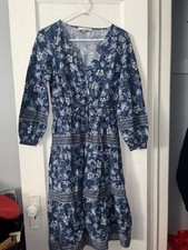 Loft Women's Blue Floral Dress Size Small