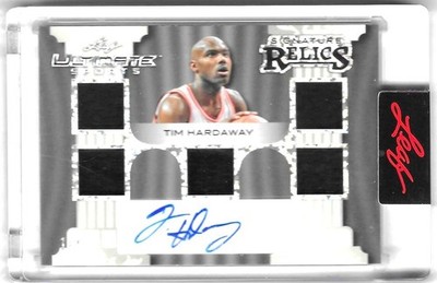 TIM HARDAWAY 2024 Leaf Ultimate Sports Signature Relics Auto/Mem #1 of only 4!