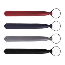 4 Pcs Men's Clip-on Ties Solid Color Men's Tie Pre Tied Clip on Ties for Men