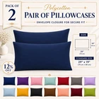 Pillowcases Pair Pack Housewife Pillow Covers Set Polycotton Plain Dyed 50x75 cm