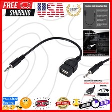 3.5mm 1/8 inch AUX Audio Plug Male to USB 2.0 Female OTG Adapter Converter Ca...