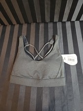 prAna Heavana Every Day Bra Size 2XS Fits 00 Black Heather Gray Moisture Wicking