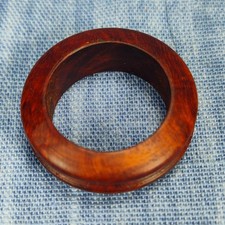Single Channel Hardwood Ring Made from Briarwood - Size 6.5 US 