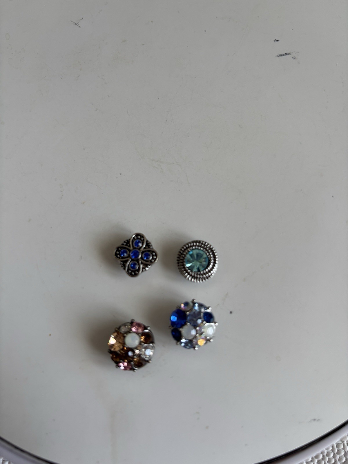 Ginger Snap Silver Stretch Ring With Four Jewel S… - image 5