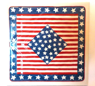 SMITHSONIAN INSTITUTION Stars & Stripes 7.25'' Hot Plate Trivet Wall Hanging Tile