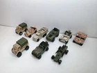 Hot Wheels Mattel Military Camo Lot of 9 Trucks Tanks 1980's 90's US Army VTG