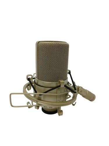MXL 990 Large Diaphragm Condenser Microphone XLR Shock Mount Champagne Gold