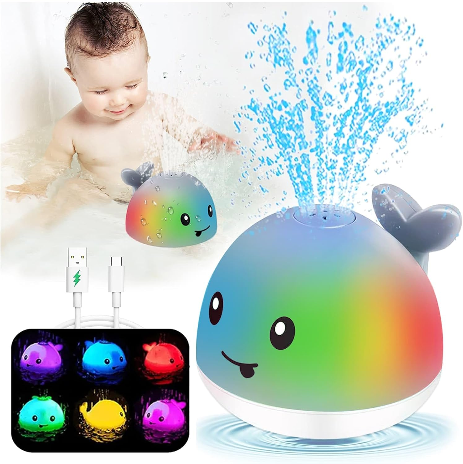 Glow-in-the-Dark Baby Bath Toys for 6-18 Month Olds - Floating Pool & Water Table Fun