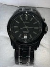 Vintage SEIKO Perpetual Clendar 160024 Black Qz Mens Watch Japan Works Great