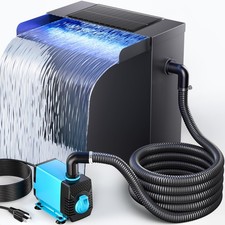 POPOSOAP Staw Waterfall Spillway Kit z diodą LED, 13,4" wys. x 12" szer. Stal nierdzewna