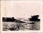 PH2566 WW2 Military Airplane Downed Wrecked Fighter Jet Vintage Snapshot Photo