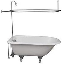 R2200A Clawfoot Tub Shower Faucet and Rectangular Combo Set - 3 -Inch Center-Di