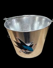 San Jose Sharks Ice Beer Bucket 5qt Metal W/Handle NHL With Team Logo New