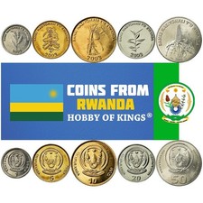 Rwanda | 5 Coin Set | 1 Ifaranga 5 10 20 50 Amafaranga | 2003