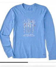 Life Is Good Cardinals Appear Birch Trees Crusher Tee Holiday Cabincore Gift XXL