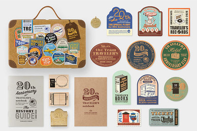 Traveler's Notebook 20th Anniversary Customization Set Limited Edition Design