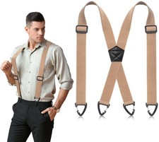Suspenders for Men Heavy Duty, X Back Hidden Suspender 1.5" Under Clothing, A...