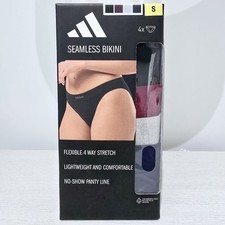 Adidas Seamless Bikini Underwear 4-Pack Flexible 4-Way Stretch. Size SMALL