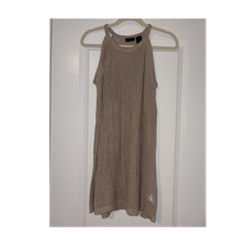 Tahari Women's Tan Knit Midi Cover Up Dress - Medium