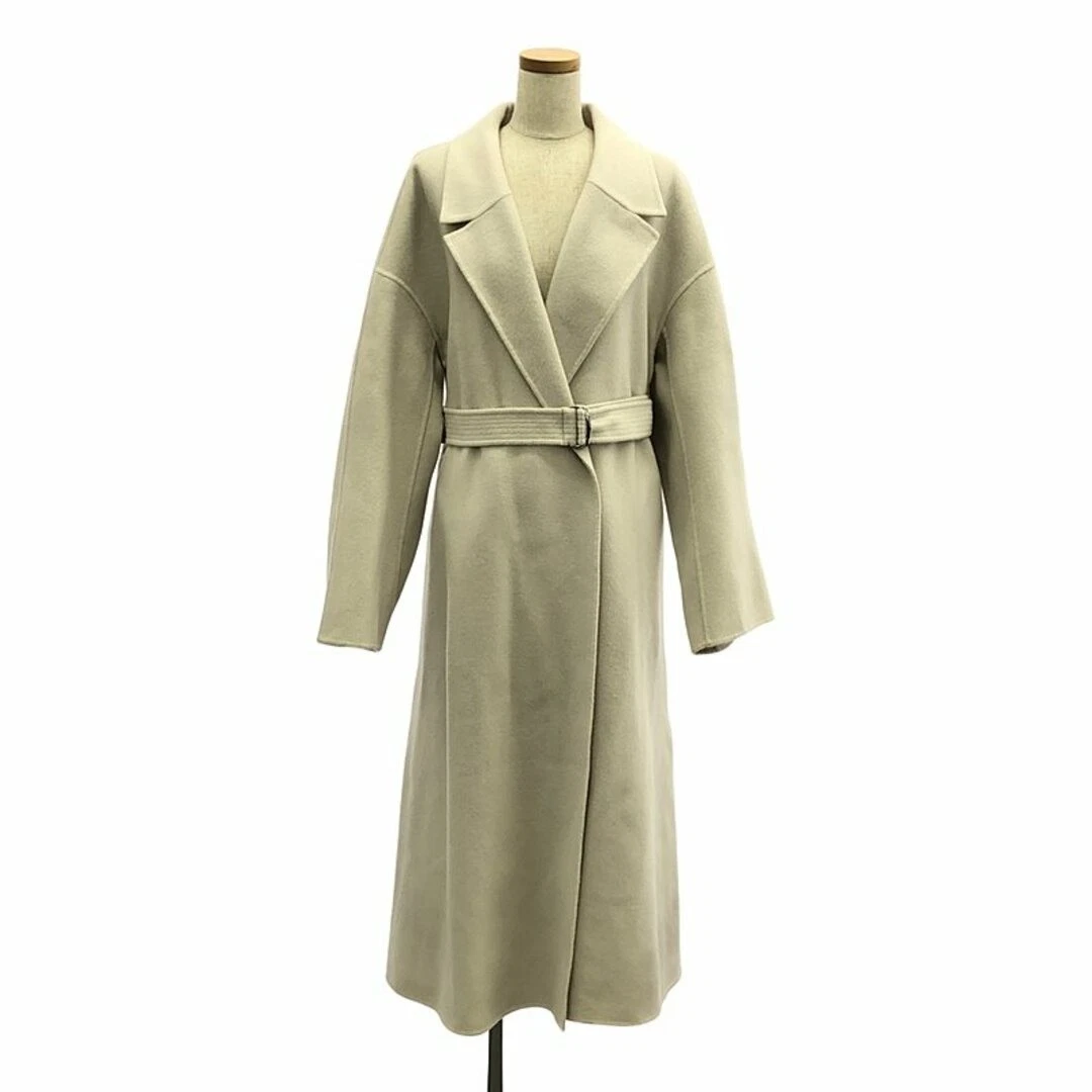 OFF WHITE cappotto lungo chester misto cashmere ebure 38 bianco sporco donna usato0