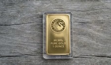 The Perth Mint Australia 1 oz Gold Bullion Bar 99.99% Pure .9999 Fine 2175.00 per troy oz