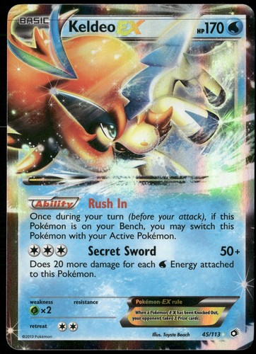 Pokemon TCG Keldeo EX Ultra Rare Legendary Treasures 45/113 Holo