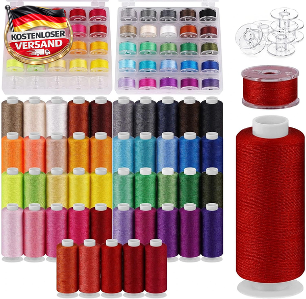 Agoer 95 StüCk NäHgarn Set Sortiment, 45 Farben NäHgarn FüR NäHmaschine 400 Yard-image