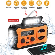 Emergency Solar Hand Crank Weather Radio 100000mAh Power Bank Charger FlashLight