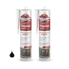 Kraken Bond High Temperature Black Fireplace Sealant 2732°F - (2x10.1oz.) F