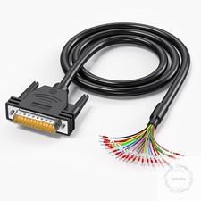 DB25 Male to Bare Wire with Cable Marker 3.3ft,D-SUB 25-Pin Connector RS232 Seri