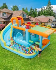 14x10FT 12-in-1 Inflatable Bounce Jumping House W/Wet Dry Water Slide Kids Gift