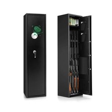 5-Rifle Gun Safe Long Heavy Duty Gun Cabinet w/ Digital Keypad