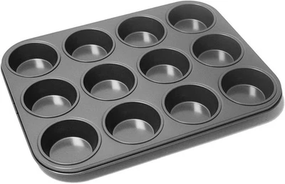 C & M Non stick steel 12 cup shallow fairy cake, bun, tart, baking tray mince pie tin