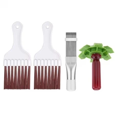 4Pcs Radiator Cleaning Brush Set Air Conditioner A/C HAVC Condenser Fin Comb US