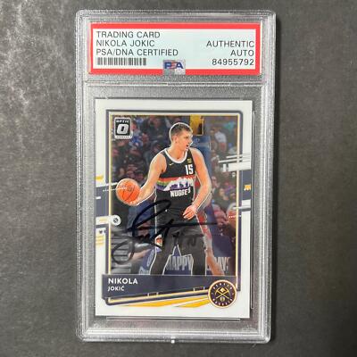 2020-21 Panini Donruss Optic #96 NIKOLA JOKIC Signed PSA Slabbed