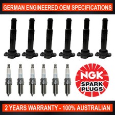 6x NGK Iridium Spark Plugs & 6x Swan Ignition Coils for Kia Carnival VQ